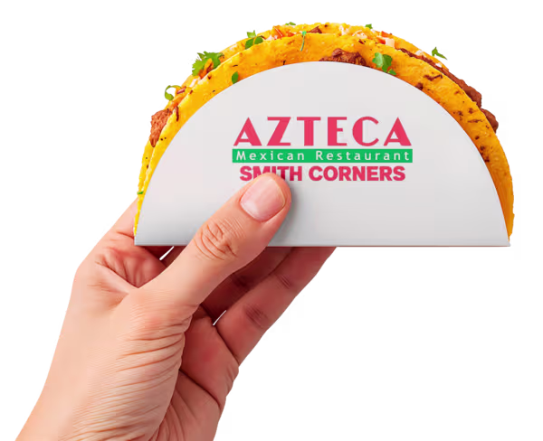 Taco with Azteca Smith Corners logo